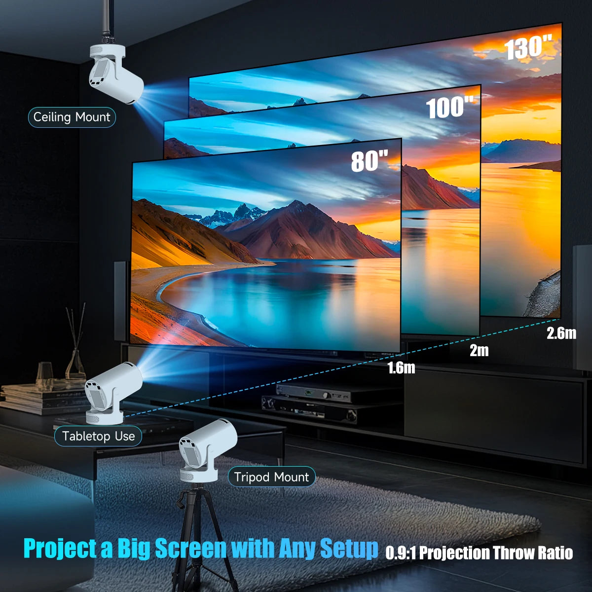 Cinematic Smart Wireless Projector