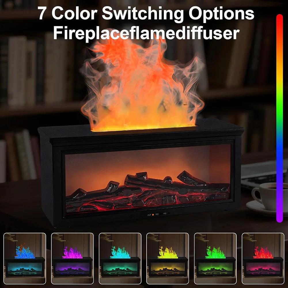 Flame Fireplace Aroma Diffuser – 7 Colors