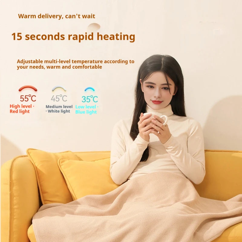 Portable USB Heated Wearable Blanket – 3 Heat Levels