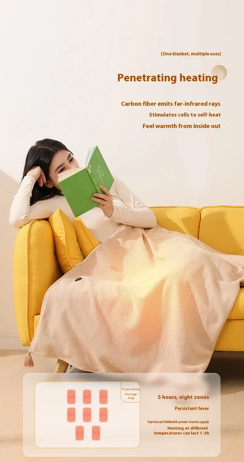 Portable USB Heated Wearable Blanket – 3 Heat Levels