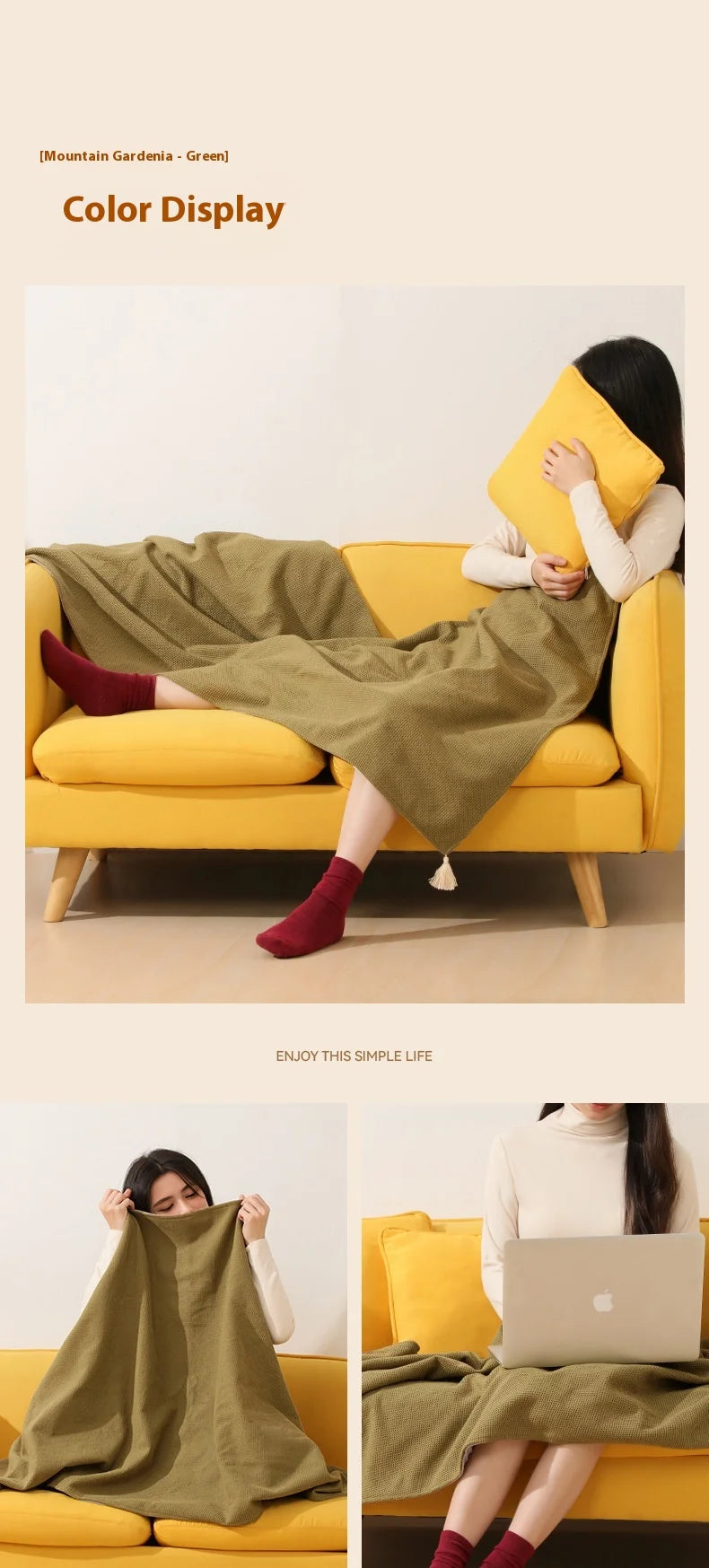 Portable USB Heated Wearable Blanket – 3 Heat Levels