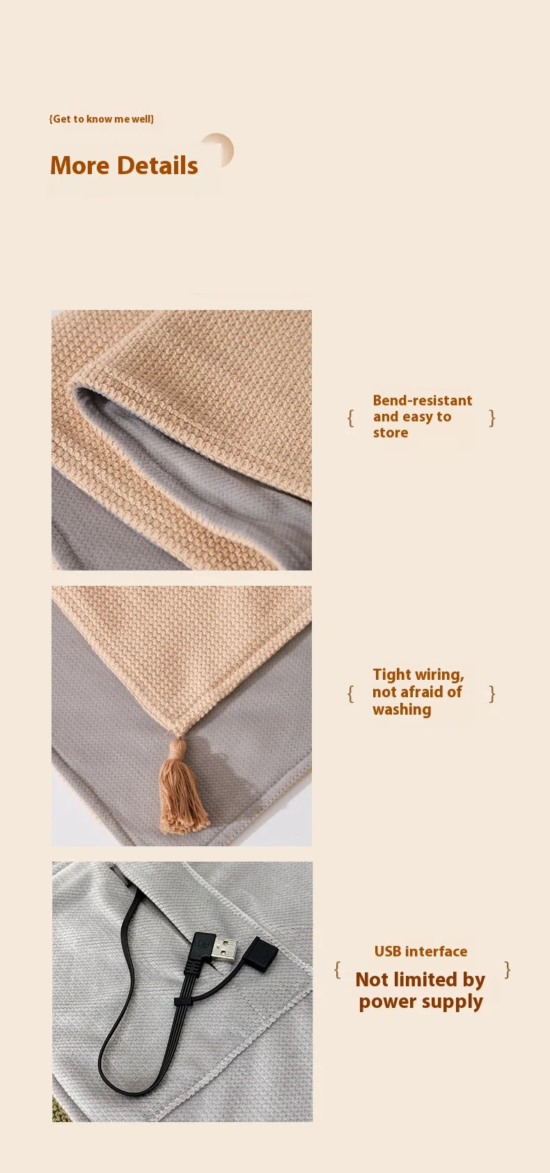 Portable USB Heated Wearable Blanket – 3 Heat Levels