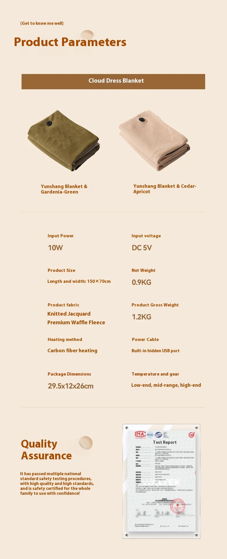 Portable USB Heated Wearable Blanket – 3 Heat Levels