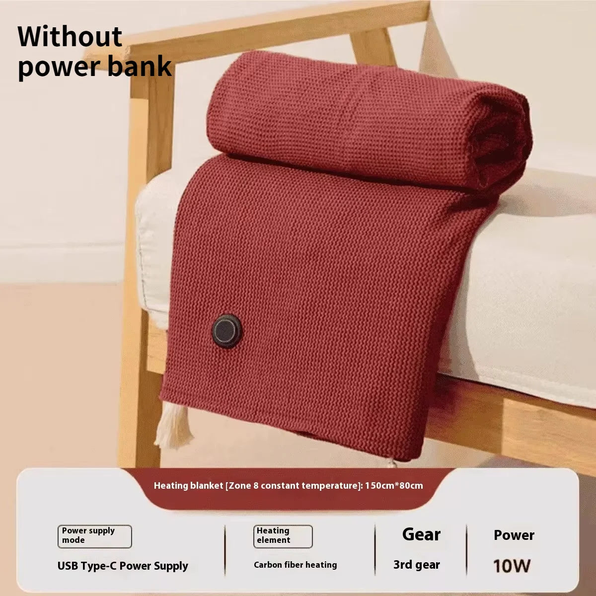 Portable USB Heated Wearable Blanket – 3 Heat Levels