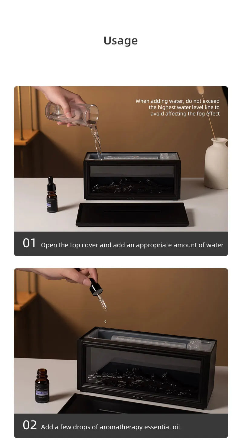 Flame Fireplace Aroma Diffuser – 7 Colors